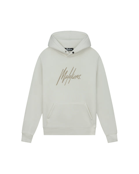 Malelions Striped Hoodie Off white