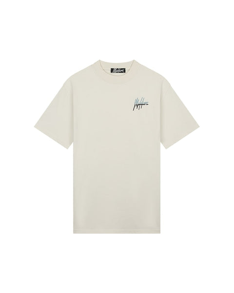 Malelions Split T-shirt Offwhite/Lightblue