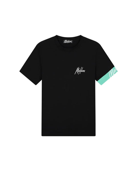 Malelions Captain T-shirt 2.0 Black/Turquoise
