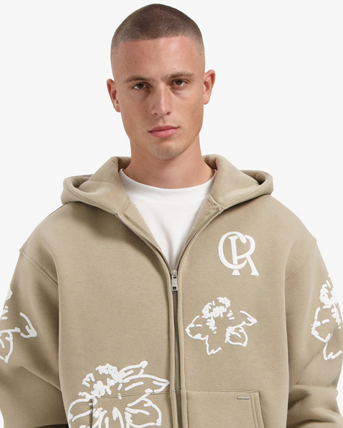 Croyez Flower Zip Hoodie Sand