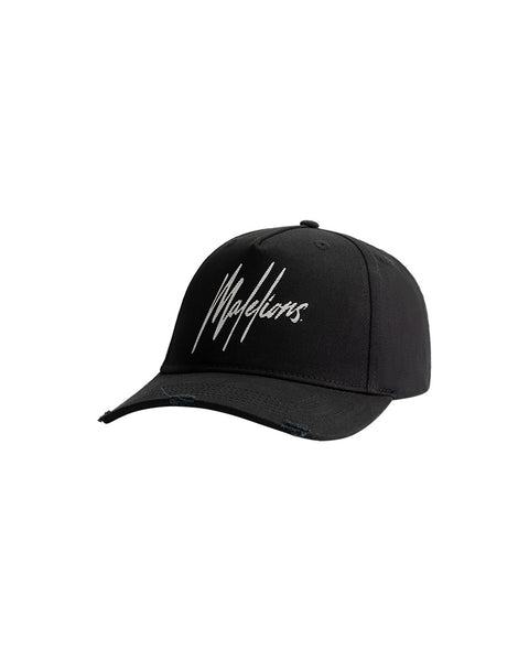 Malelions Striped Signature Cap Black/White