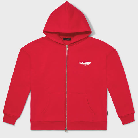 Equalite Oversized Full Zip Societe Hoodie Red