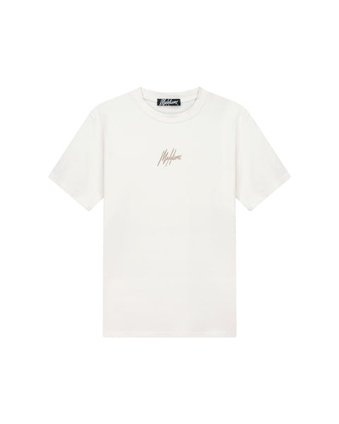 Malelions Striped T-shirt Off White