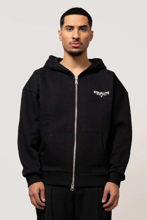 Equalite Societe Oversized FullZip Hoodie Black