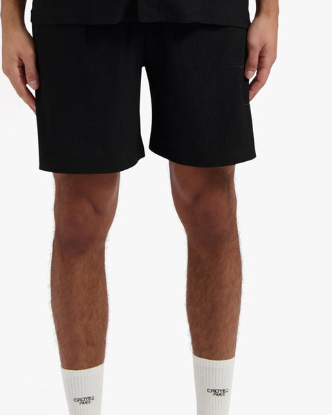 Croyez Seersucker Shorts Black