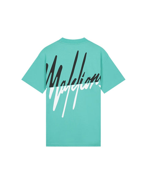 Malelions Split T-shirt Turquoise/Black