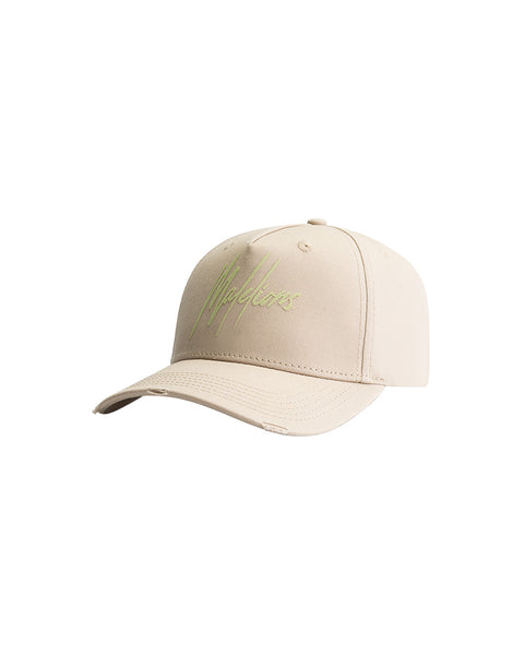 Malelions Striped Signature Cap Taupe/Lightgreen