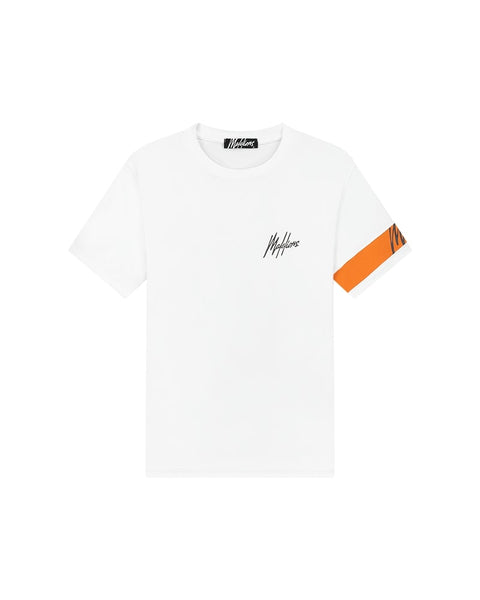Malelions Captain T-shirt White Orange