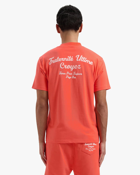 Croyez Fraternite T-shirt Coral/White