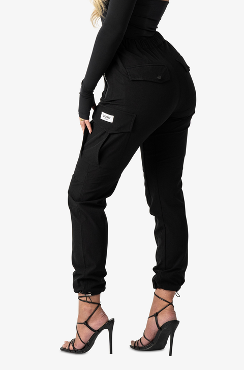 Quotrell Seattle Cargo Pants Black