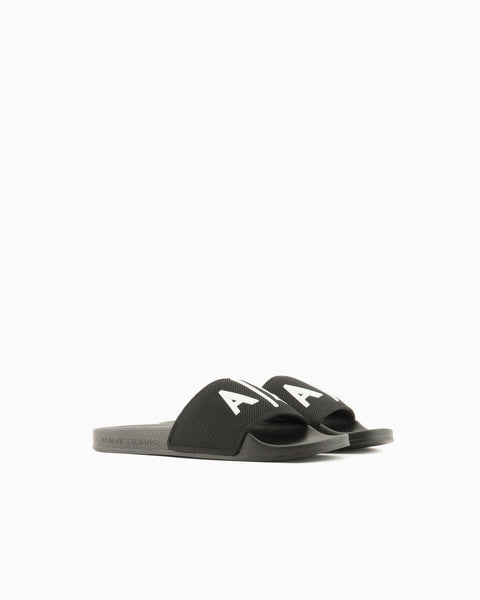Armani Exchange Woven Sandal Black-OffWhite