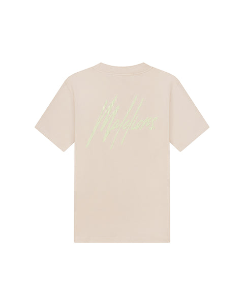 Malelions Striped T-shirt Taupe