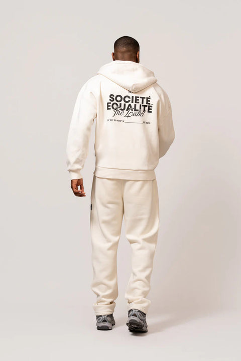 Equalite Societe Oversized FullZip Hoodie OffWhite