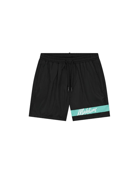 Malelions Captain Swimshort Black/Turquoise