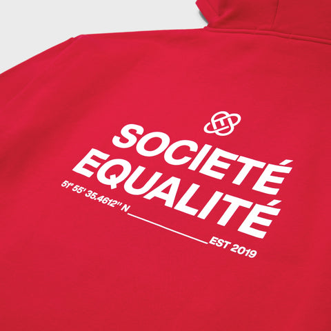 Equalite Oversized Full Zip Societe Hoodie Red