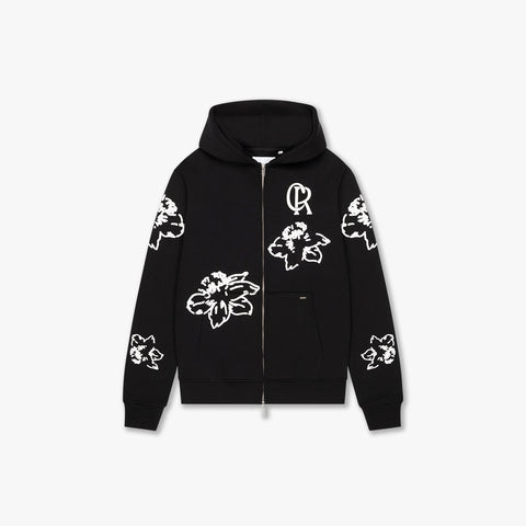 Croyez Flower Zip Hoodie Black