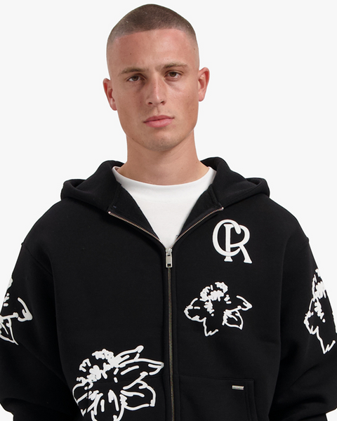 Croyez Flower Zip Hoodie Black