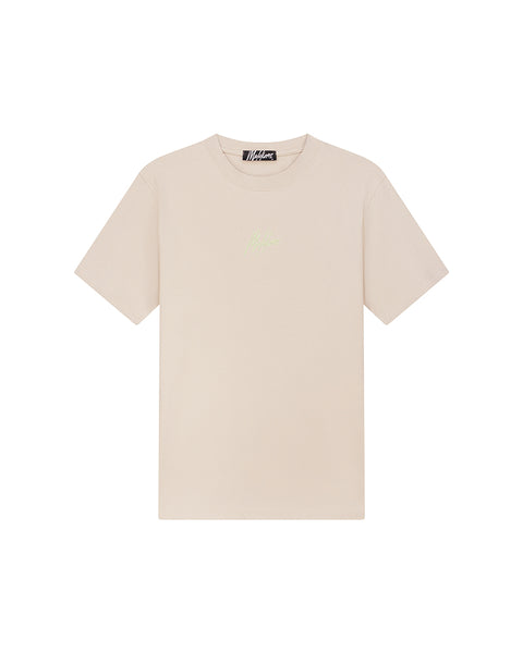 Malelions Striped T-shirt Taupe