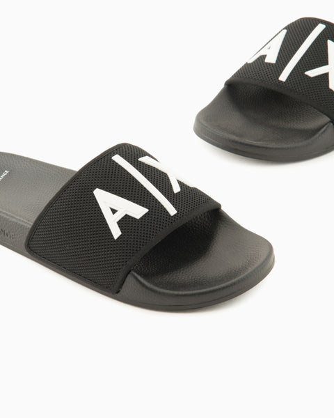 Armani Exchange Woven Sandal Black-OffWhite
