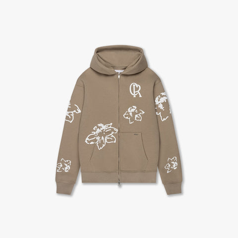Croyez Flower Zip Hoodie Sand