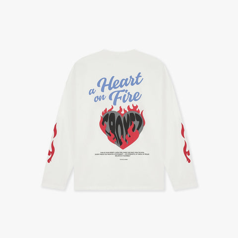 Croyez Heart On Fire Longsleeve OffWhite