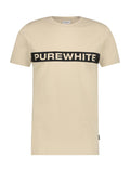 Purewhite Stripe Logo T-shirt Beige