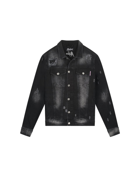 Malelions Stained Jeans Jacket Zwart